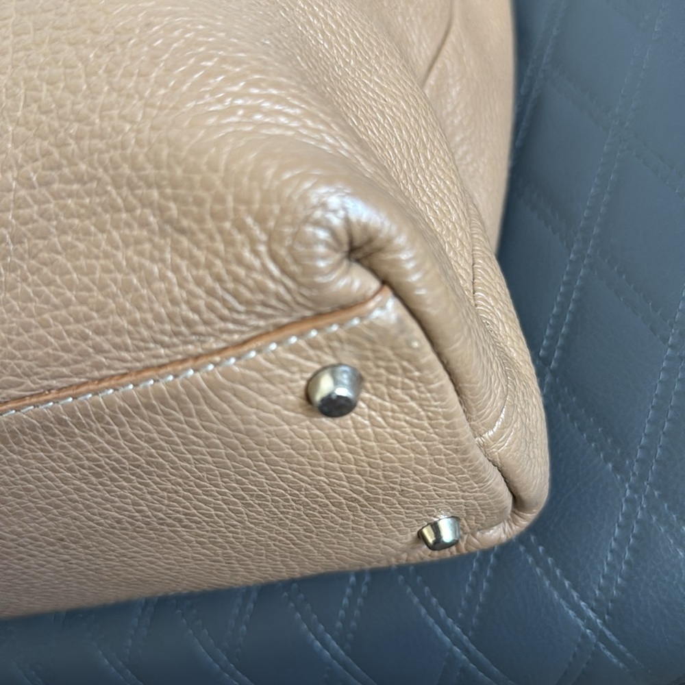 Furla Tan Leather Tote Convertible Bucket Bag - Picture 6 of 12